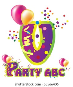 Decorative party letter with sample text for design