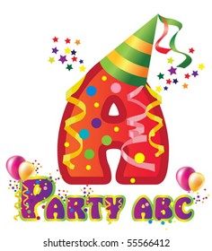 Decorative party letter with sample text for design