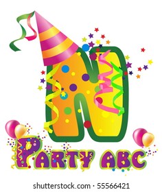 Decorative party letter with sample text for design