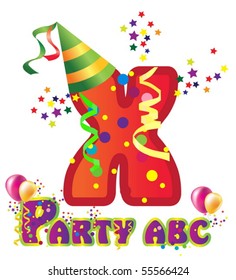 Decorative party letter with sample text for design