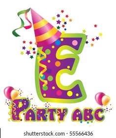 Decorative party letter with sample text for design