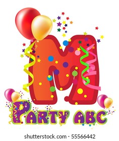 Decorative party letter with sample text for design