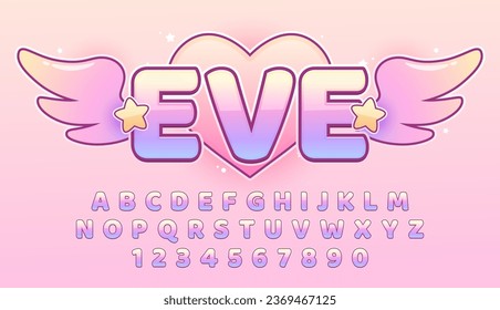 decorative pastel angel editable text effect vector design