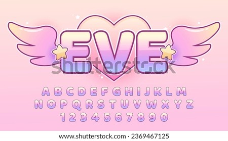 decorative pastel angel editable text effect vector design