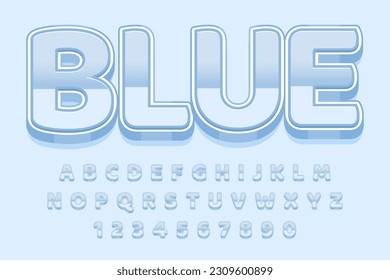 decorative pastel blue editable text effect vector design