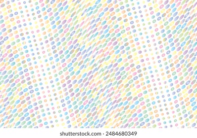 Decorative pastel colored gradients filled intertwined modern halftone pattern