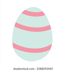 Decorative Pastel Easter Egg with Stripes	
