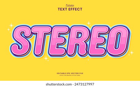 diseño de Vector de efecto de texto editable estéreo pastel decorativo