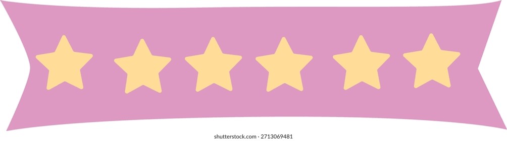 A decorative pastel strip featuring a row of yellow stars, forming a cute cheerful accent ideal for planners, stationery, crafts, packaging, labels, and playful themes.