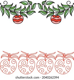Decorative pattern apple background. Vector illustration