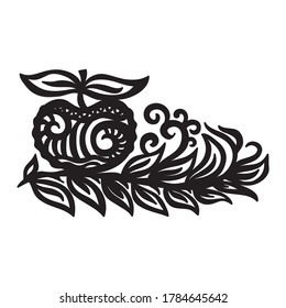 Decorative pattern apple. Vector illustration