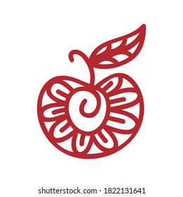 Decorative pattern apple. Vector illustration