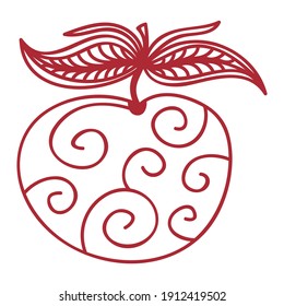 Decorative pattern apple. Vector illustration