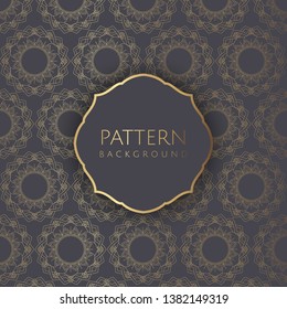 Fondo de patrón decorativo en oro y negro