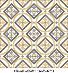 Decorative pattern for the background, tile and textiles.
It is assembled from modular parts. Vector. Seamless.