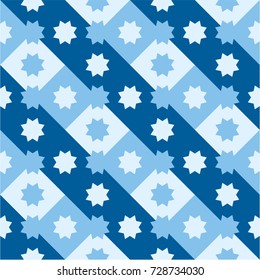 Decorative pattern for the background, tile and textiles. It is assembled from modular parts. Vector. Seamless.