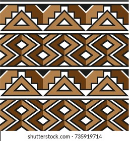 Decorative Pattern For The Background, Tile And Textiles.
It Is Assembled From Modular Parts. Zulu Pattern. Vector. Seamless.