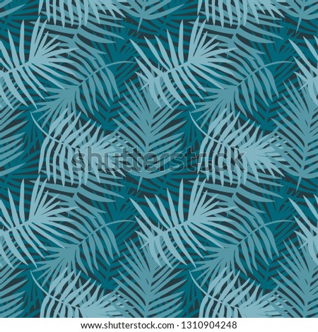 Decorative pattern for the background, tile and textiles. It is assembled from modular parts. Vector. Seamless. Turquoise.