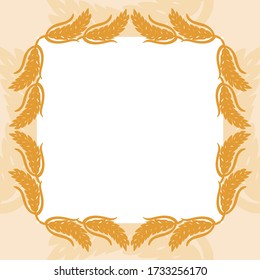 Decorative pattern background of wheat. Vector illustration