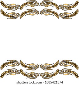 Decorative pattern background of wheat. Vector illustration