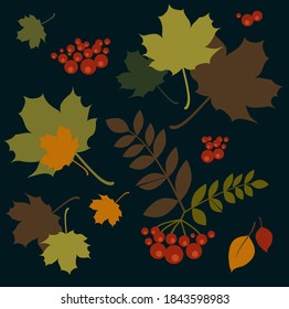 PATRÓN DECORATIVO DE HERMOSAS HOJAS DE OTOÑO LUMINOSAS Y BARRIOS