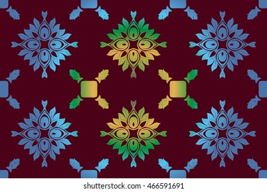 Decorative pattern in beautiful colors with gradients. Vector background