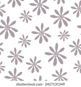 A decorative pattern of beautiful flowers and branches is highlighted in the foreground. A pattern of leaves. Vector illustration. For nature, eco and design. Hand-drawn plants for a postcard.