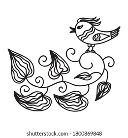 Decorative pattern bird. Vector illustration