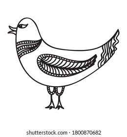 Decorative pattern bird. Vector illustration