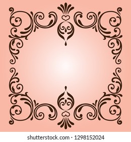 Decorative pattern: black frame on pink background
