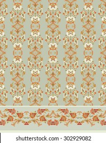 Decorative pattern with border ribbon