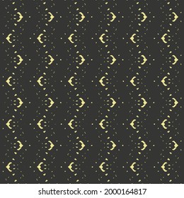 Decorative pattern with broken zigzags. Simple geometric ornament in black and ivory. Carpet texture.