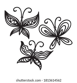 Mariposas decorativas. Ilustración del vector