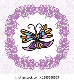 Decorative pattern butterfly. Vector illustration