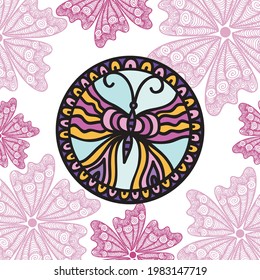 Decorative pattern butterfly. Vector illustration
