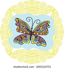 Decorative pattern butterfly. Vector illustration