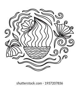 Decorative pattern cake. Vector illustration