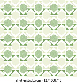 Decorative pattern, cell, geometric, stripe, hexagon, seamless vector background.