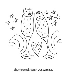 Decorative pattern champagne. Vector illustration