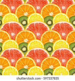 Decorative pattern of citrus fruits