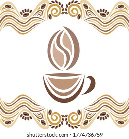 Decorative pattern coffee cup. Vector illustration