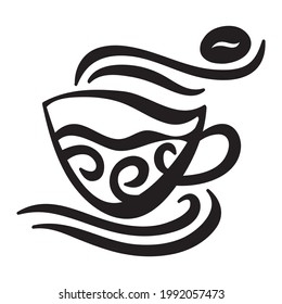 Decorative pattern coffee cup. Vector illustration