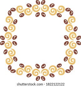 Decorative pattern coffee frame. Vector illustration