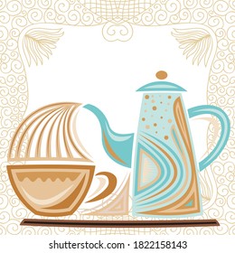 Decorative pattern coffee. Vector illustration