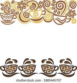 Decorative pattern coffee. Vector illustration