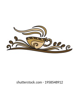 Decorative pattern coffee. Vector illustration