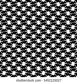 Decorative pattern composed of abstract geometric shapes with sharp corners. Mosaic. Tile. Textile. Paper. Monochrome. Vector illustration.