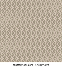 Decorative pattern composed of wavy stripes and abstract signs or shapes with thorns. Textile design. Wallpaper texture.