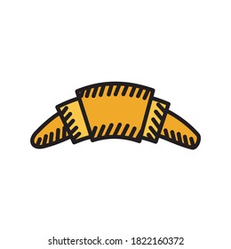 Decorative pattern croissant. Vector illustration