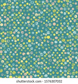 Decorative pattern with drawn circles, vector background. Scratch effect can be easily removed.